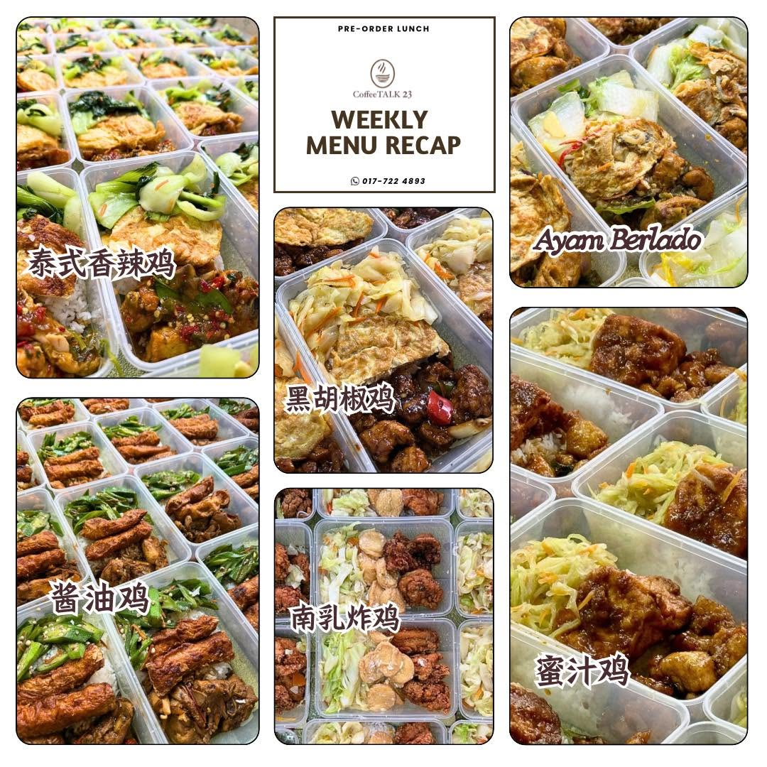 CoffeeTalk 23 Thai-style spicy chicken lunch boxes with rice, vegetables and egg
